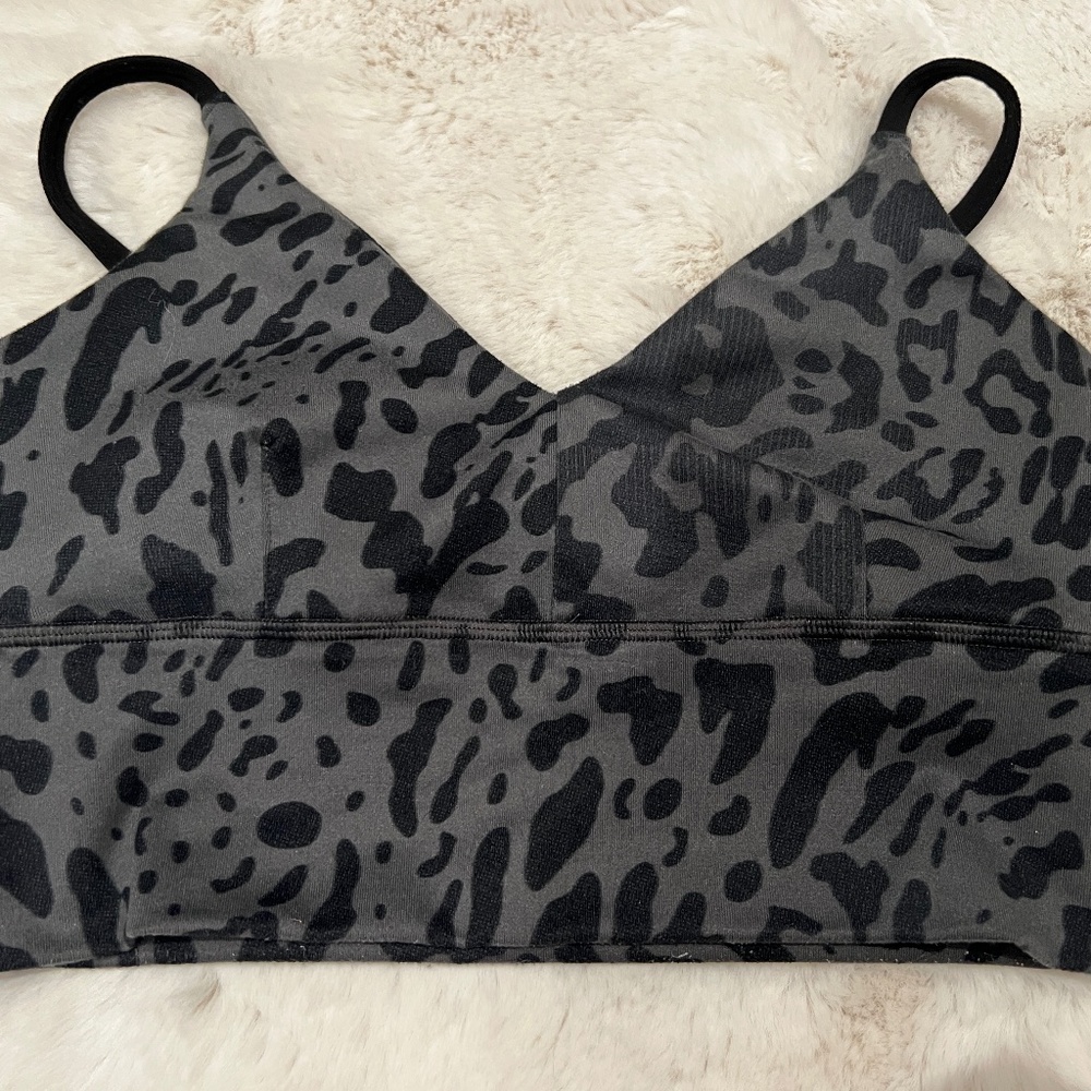Lululemon Grey Black Cheetah Leopard Sports Bra